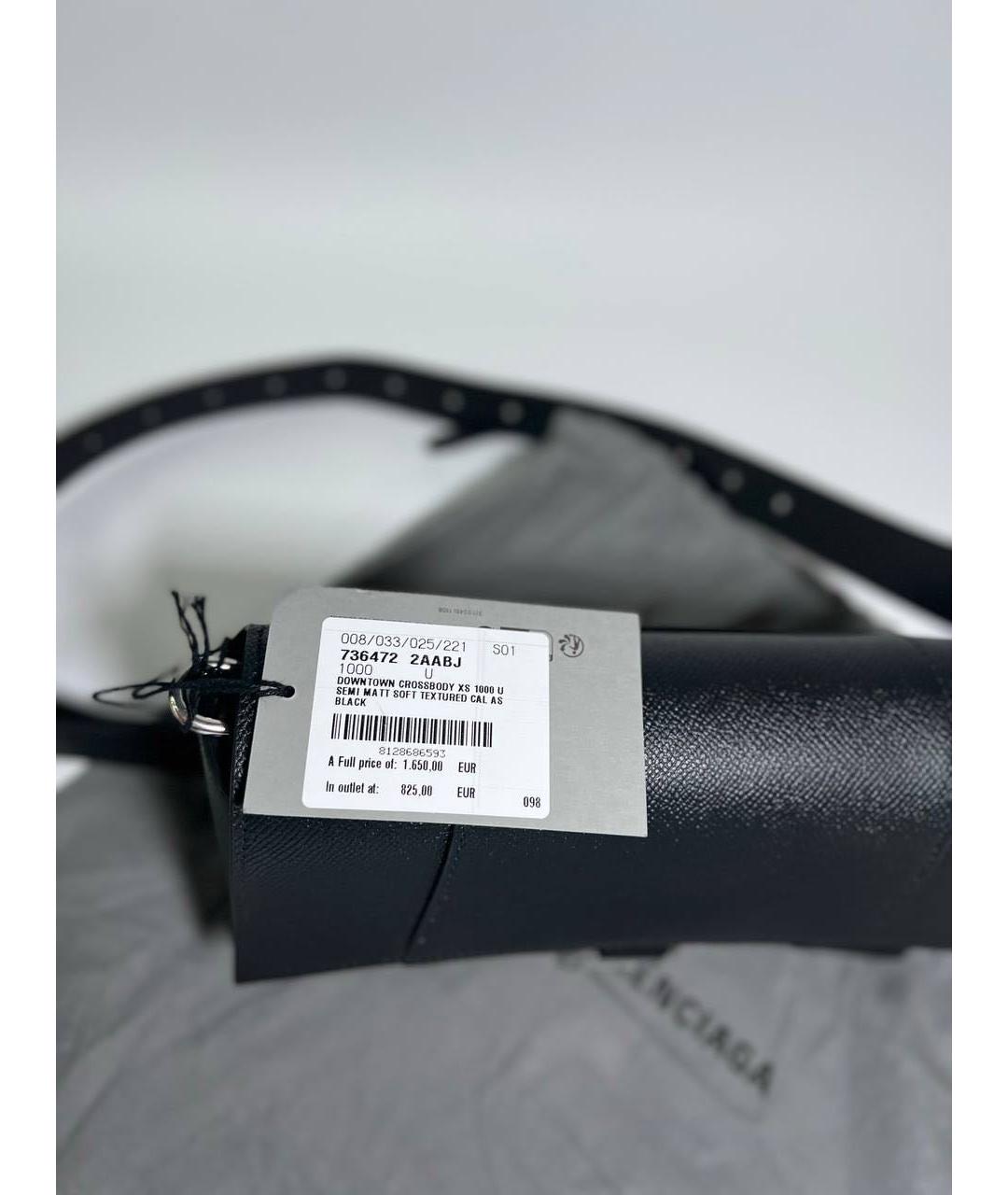 BALENCIAGA Черная кожаная сумка через плечо, фото 3
