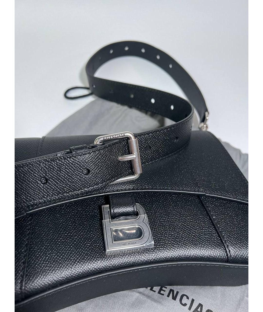BALENCIAGA Черная кожаная сумка через плечо, фото 5