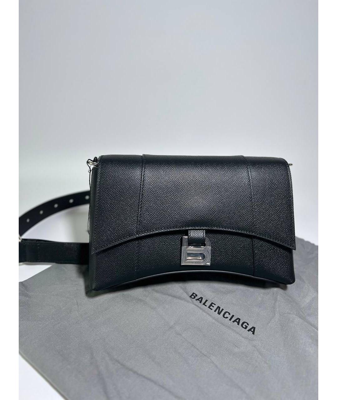 BALENCIAGA Черная кожаная сумка через плечо, фото 2