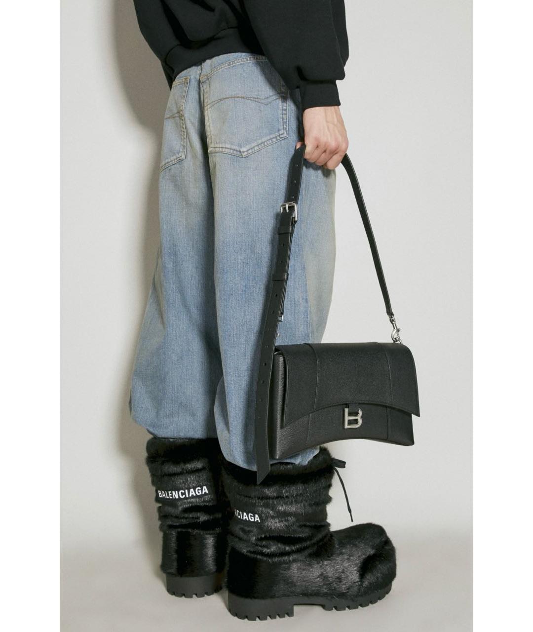 BALENCIAGA Черная кожаная сумка через плечо, фото 8