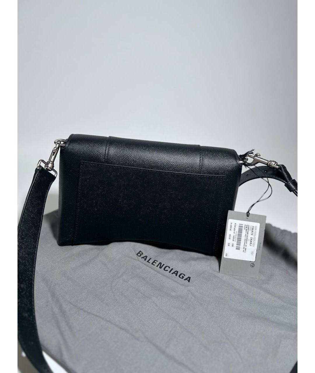 BALENCIAGA Черная кожаная сумка через плечо, фото 4