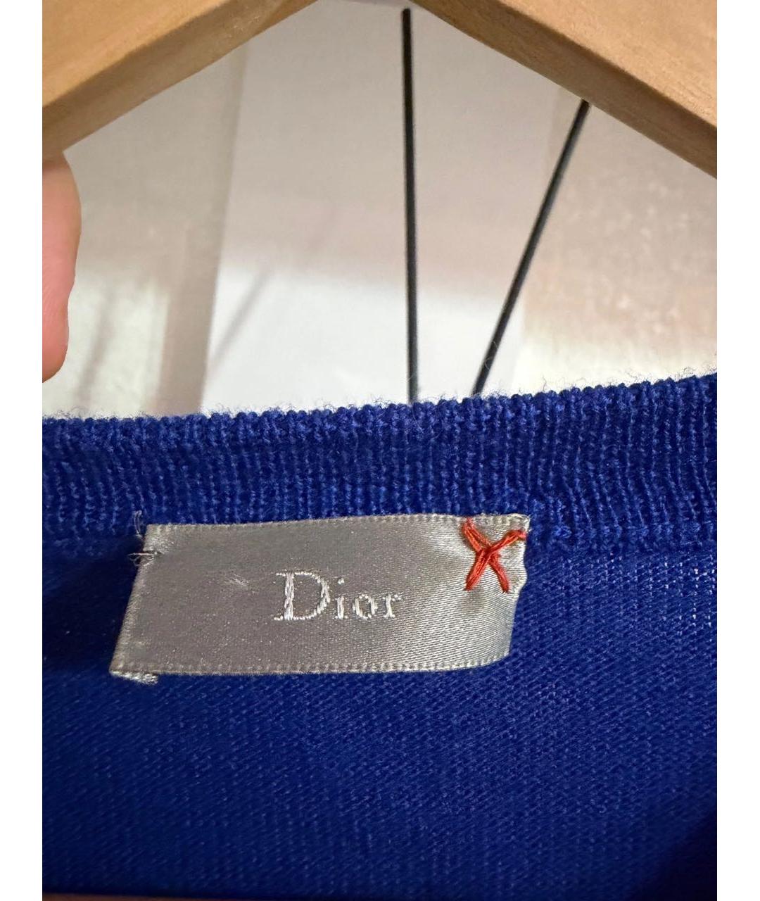CHRISTIAN DIOR Синий шерстяной джемпер / свитер, фото 5