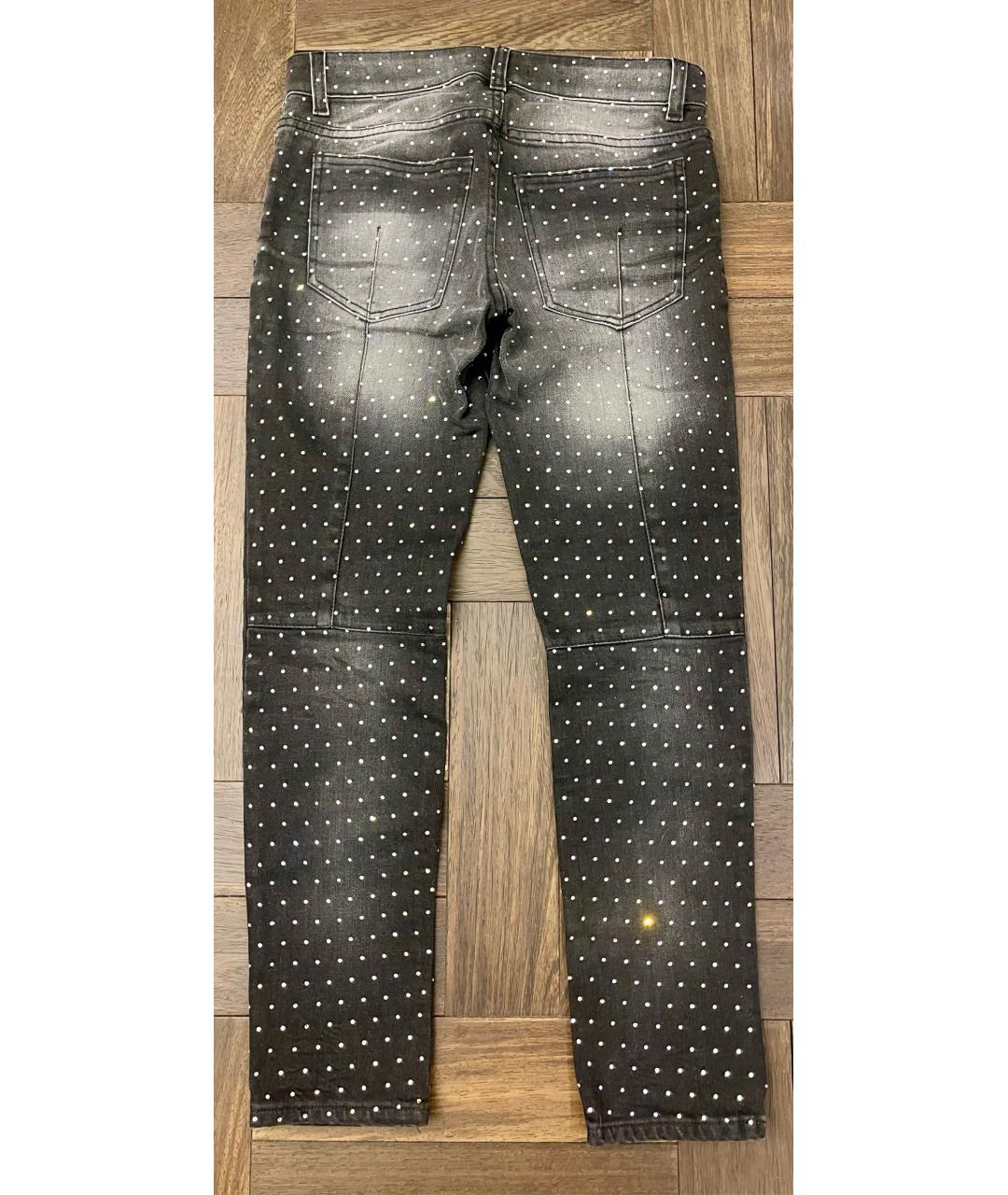 BALMAIN Серые хлопко-эластановые джинсы слим, фото 2