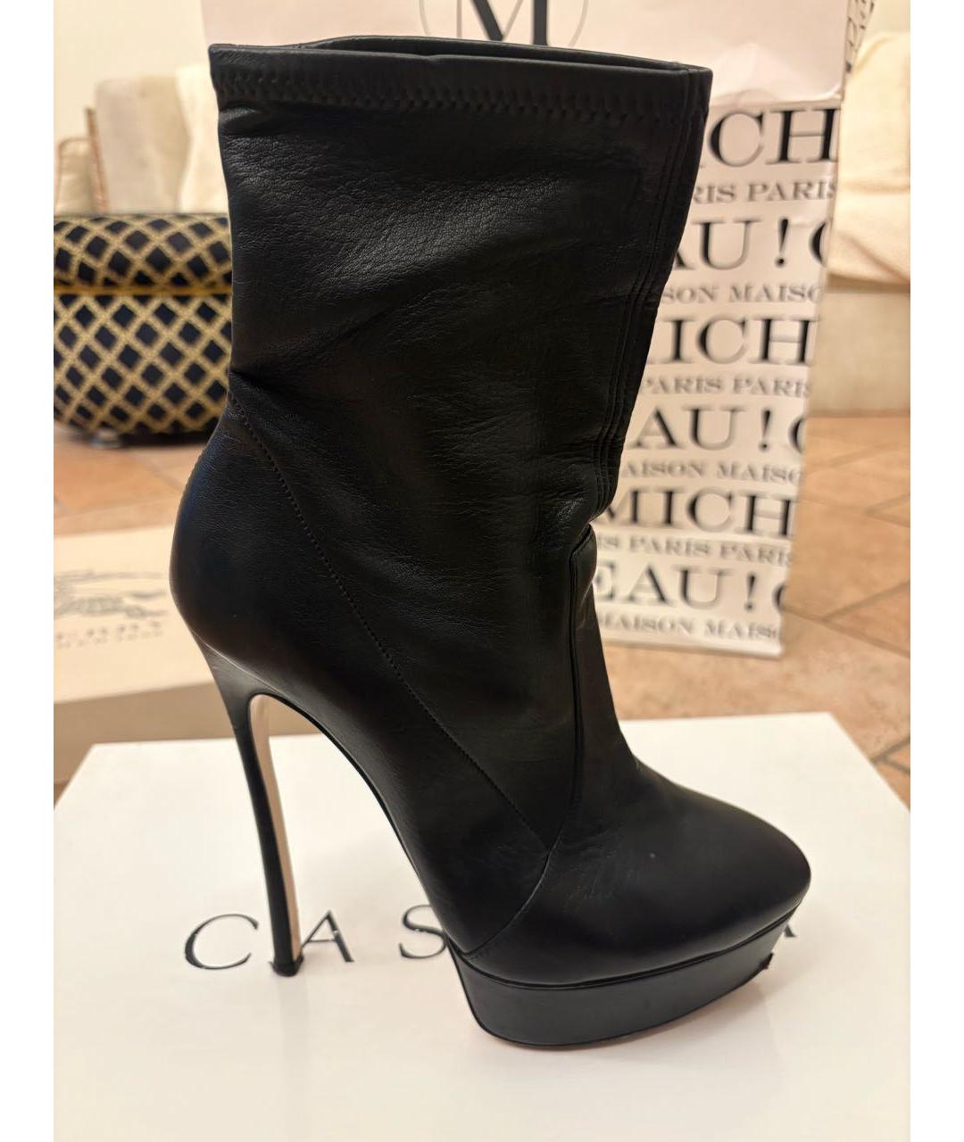 CASADEI Черные кожаные ботильоны, фото 6