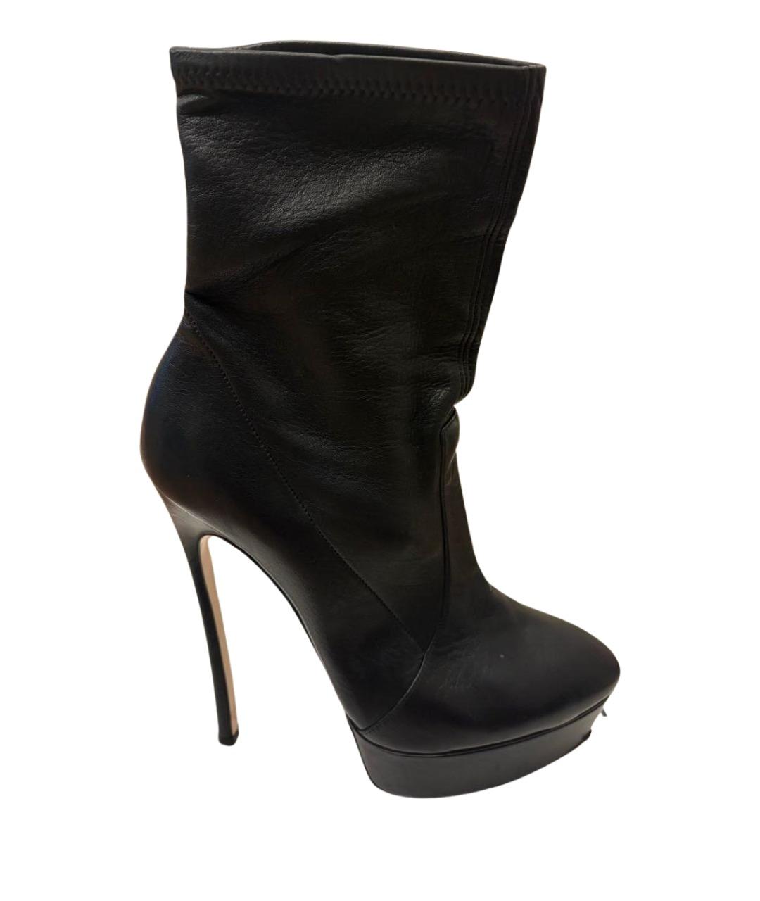 CASADEI Черные кожаные ботильоны, фото 1