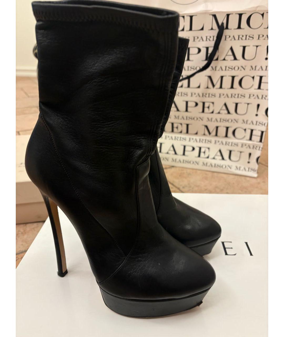 CASADEI Черные кожаные ботильоны, фото 2