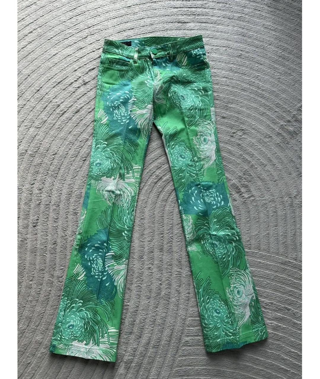 GUCCI Зеленые хлопко-эластановые джинсы клеш, фото 9