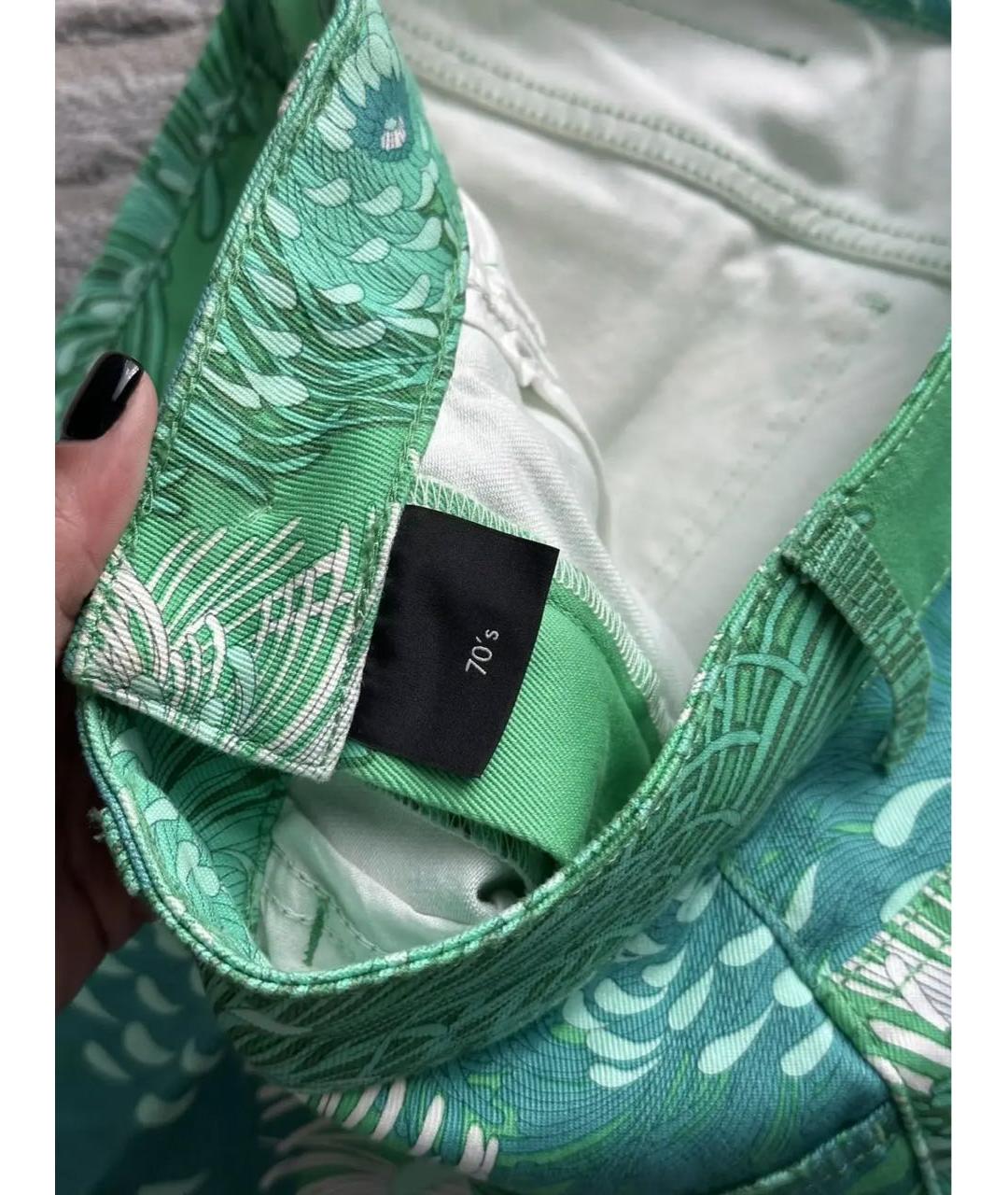 GUCCI Зеленые хлопко-эластановые джинсы клеш, фото 6
