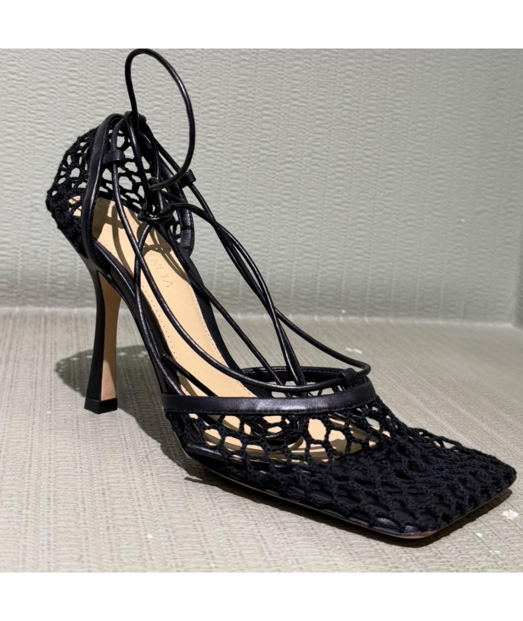BOTTEGA VENETA Черные текстильные босоножки, фото 4