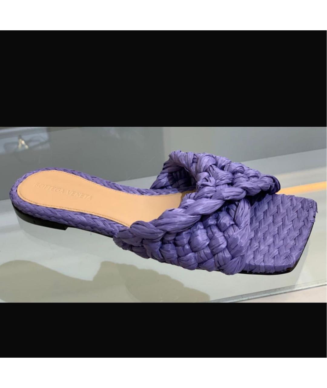 BOTTEGA VENETA Фиолетовые шлепанцы, фото 5