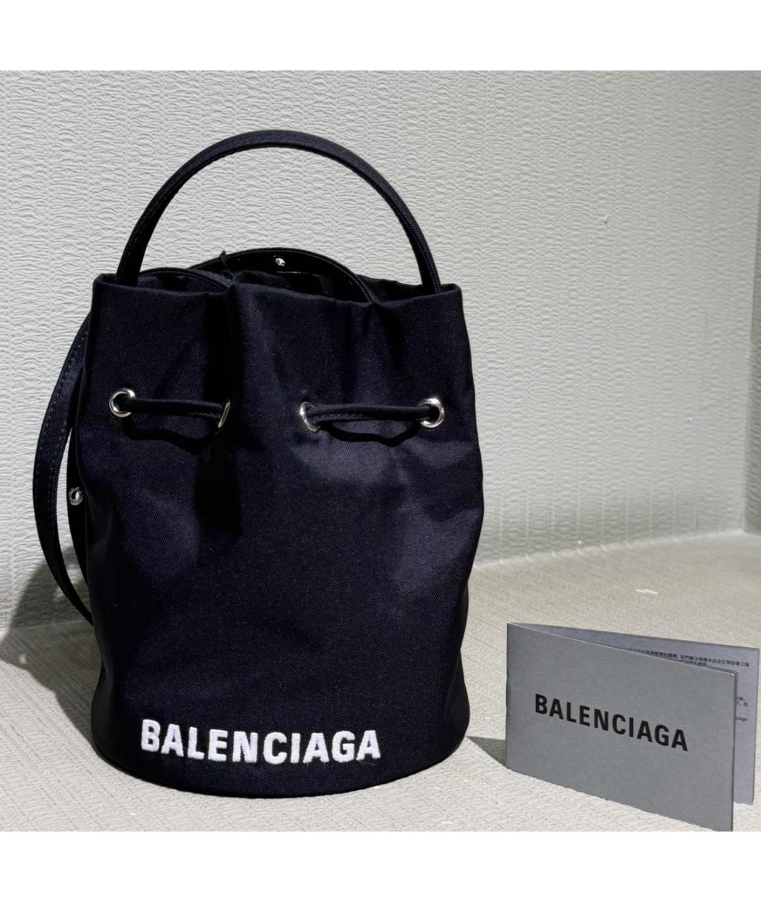 BALENCIAGA Черная тканевая сумка с короткими ручками, фото 2