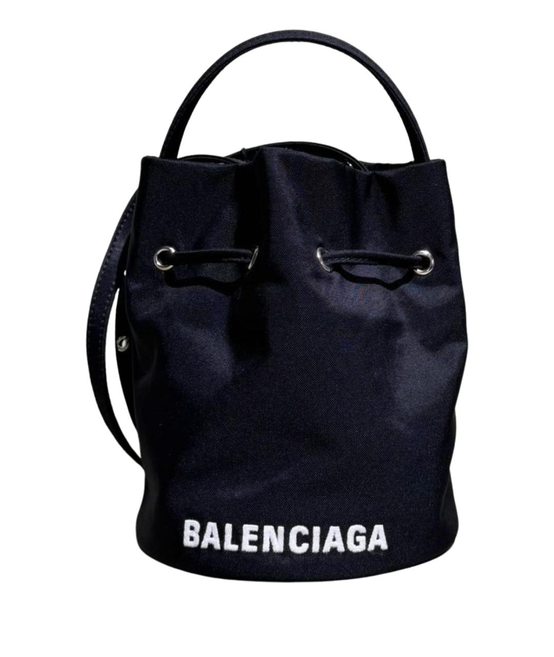 BALENCIAGA Черная тканевая сумка с короткими ручками, фото 1
