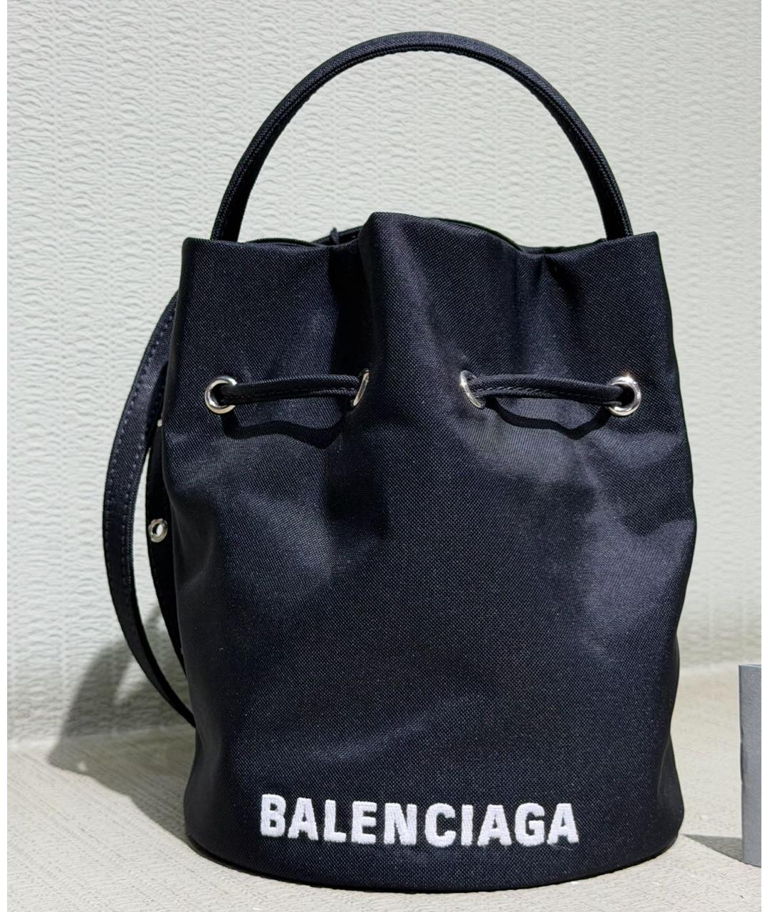 BALENCIAGA Черная тканевая сумка с короткими ручками, фото 3
