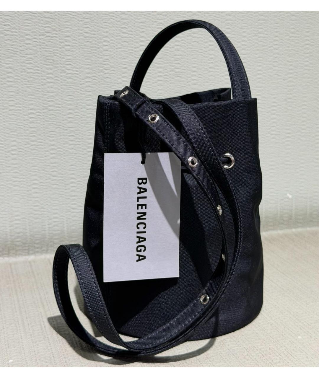 BALENCIAGA Черная тканевая сумка с короткими ручками, фото 6
