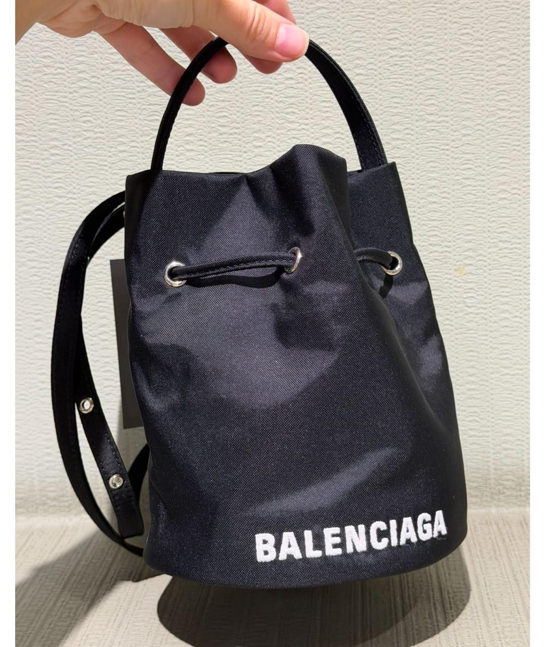 BALENCIAGA Черная тканевая сумка с короткими ручками, фото 5