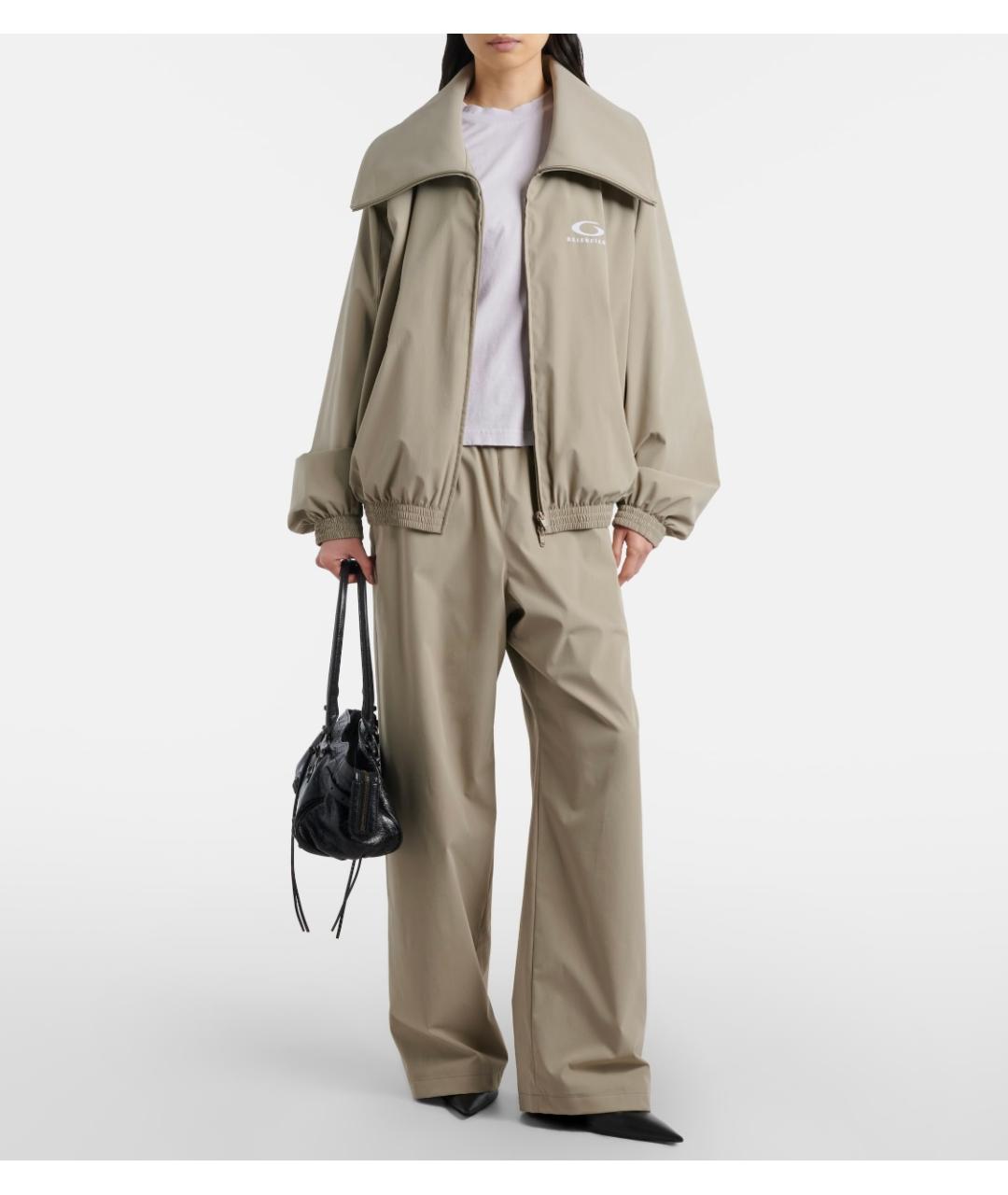BALENCIAGA Бежевая полиэстеровая куртка, фото 5