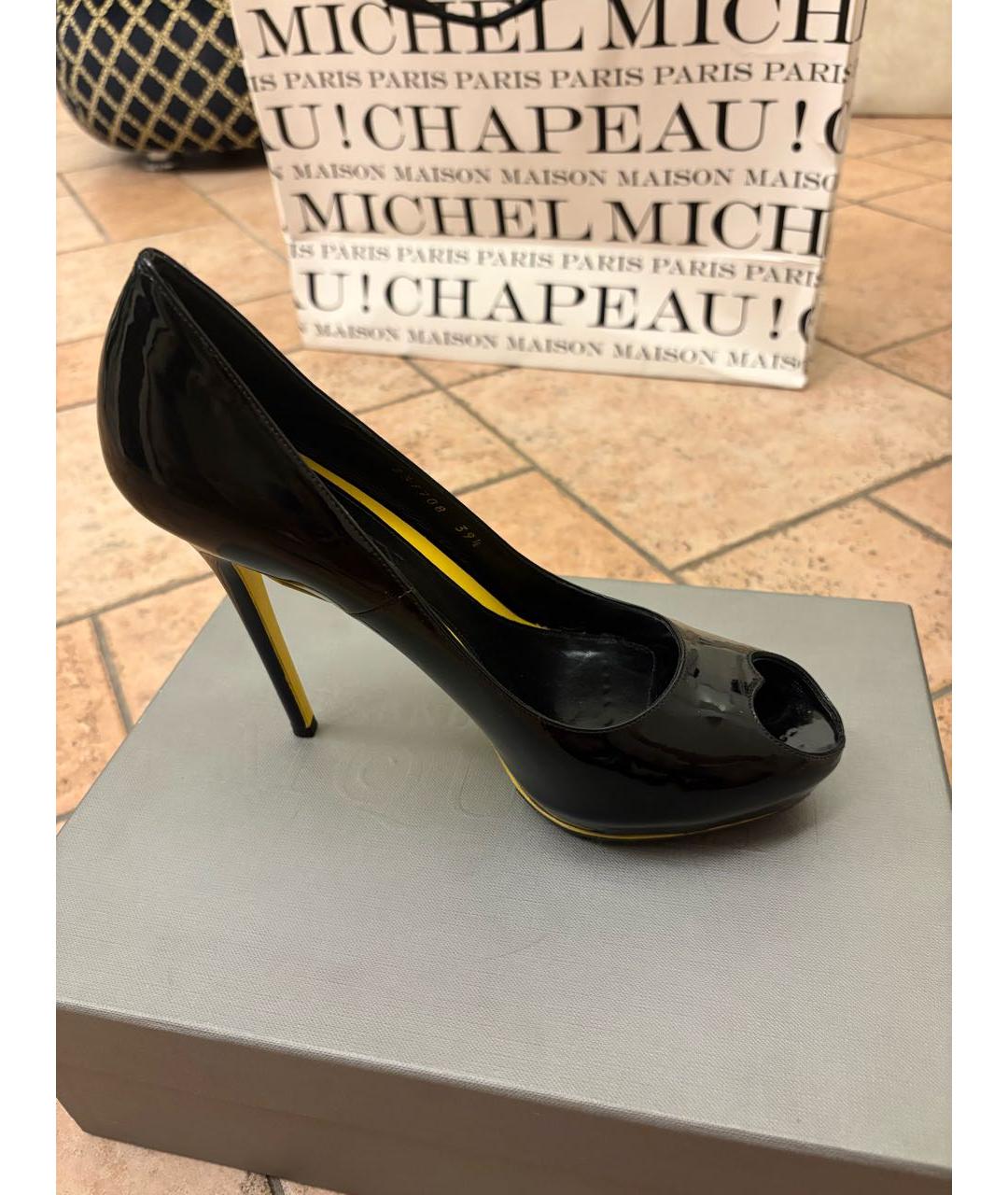 ALEXANDER MCQUEEN Черные туфли из лакированной кожи, фото 7
