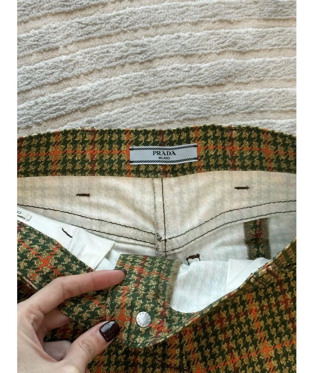 PRADA Оранжевые хлопко-эластановые прямые джинсы, фото 3