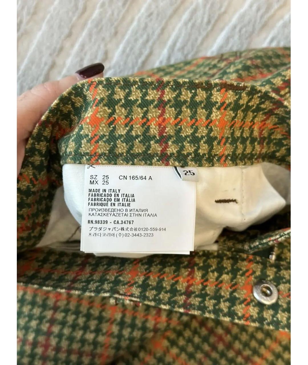 PRADA Оранжевые хлопко-эластановые прямые джинсы, фото 5