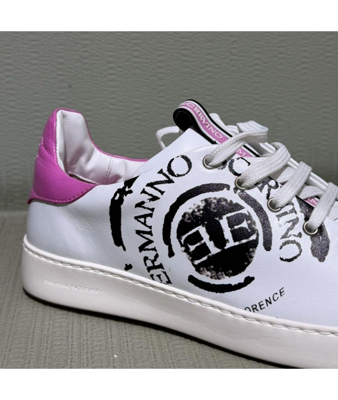 ERMANNO SCERVINO Белые кожаные кеды, фото 3