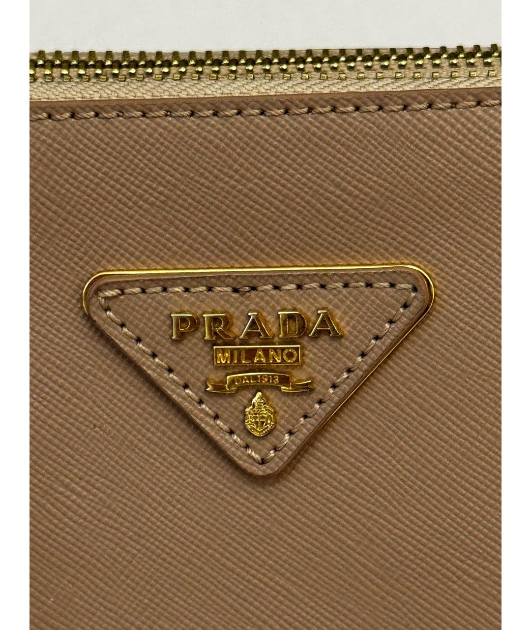 PRADA Бежевая кожаная сумка тоут, фото 4