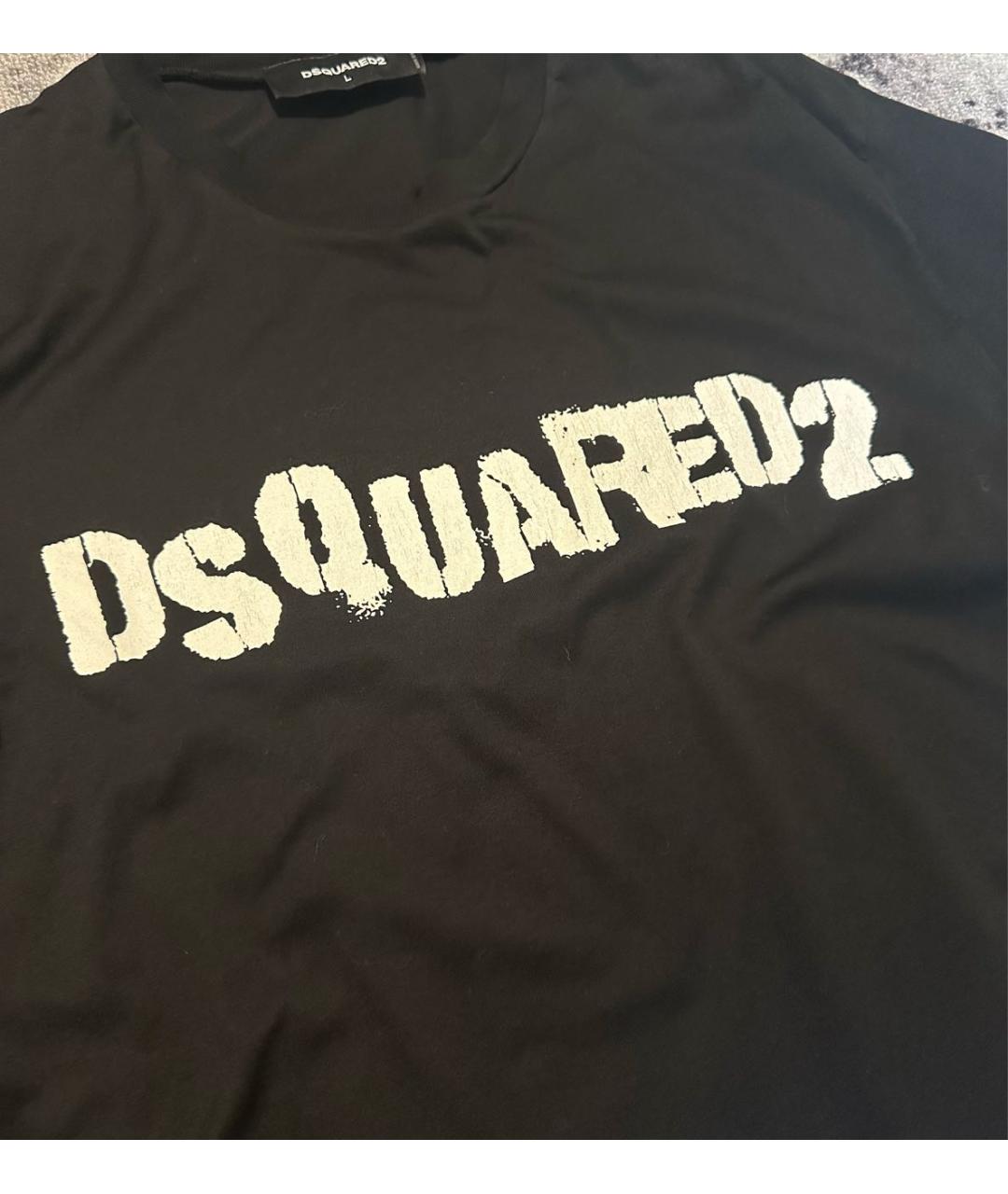 DSQUARED2 Черная хлопковая футболка, фото 4