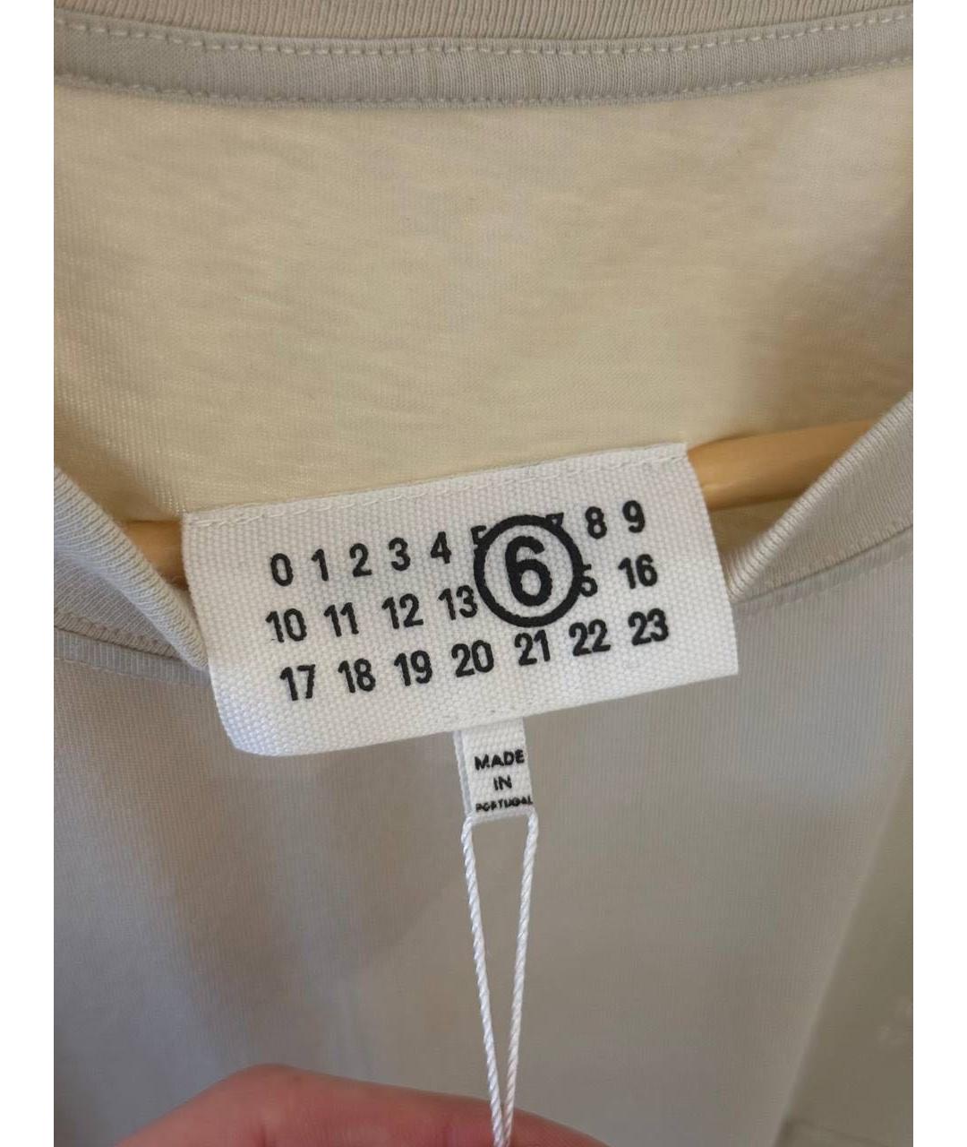 MAISON MARGIELA Бежевая хлопковая футболка, фото 6