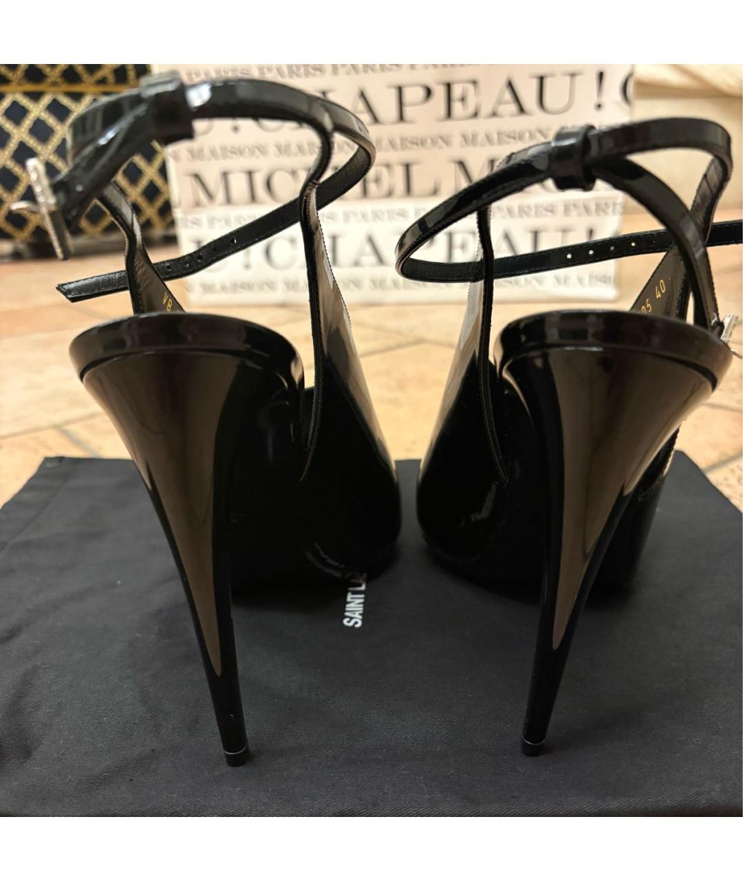 SAINT LAURENT Черные туфли из лакированной кожи, фото 4