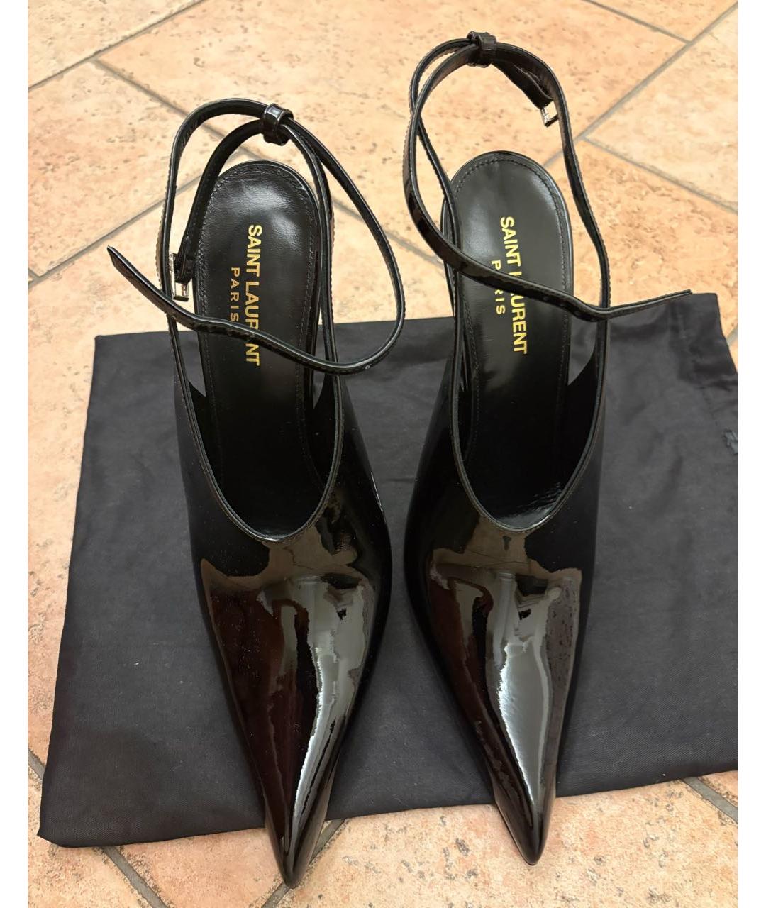 SAINT LAURENT Черные туфли из лакированной кожи, фото 3