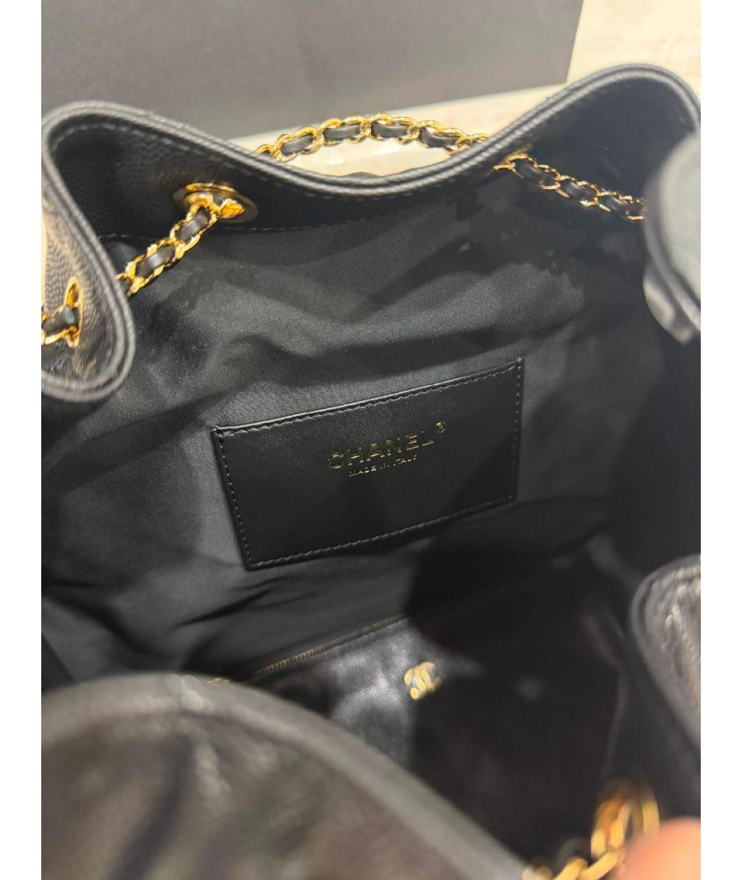 CHANEL Черная кожаная сумка тоут, фото 4