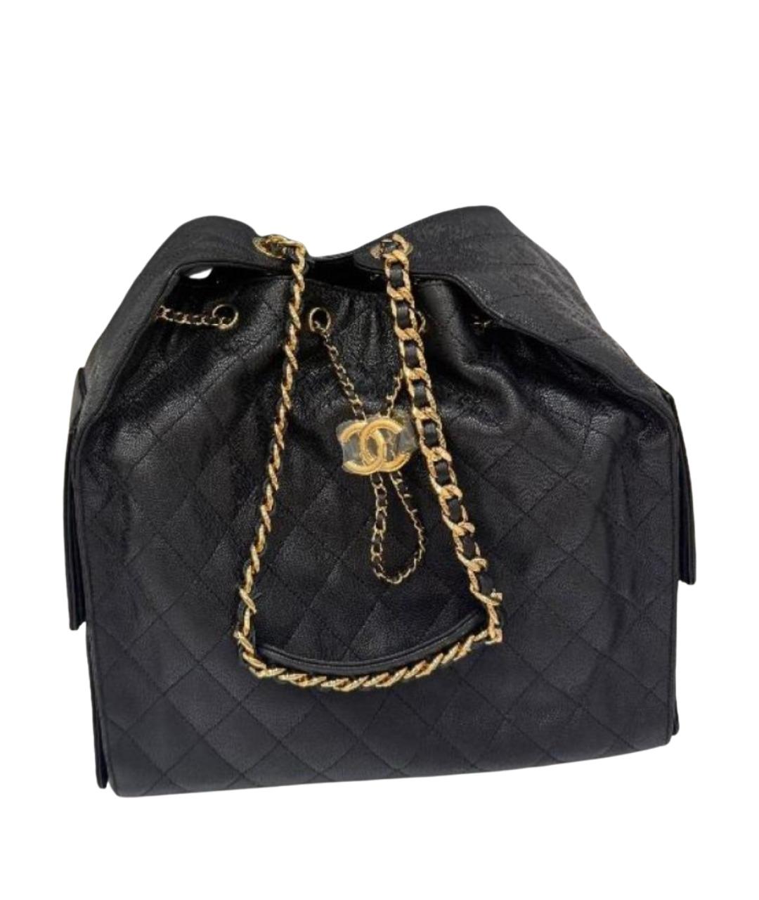 CHANEL Черная кожаная сумка тоут, фото 1