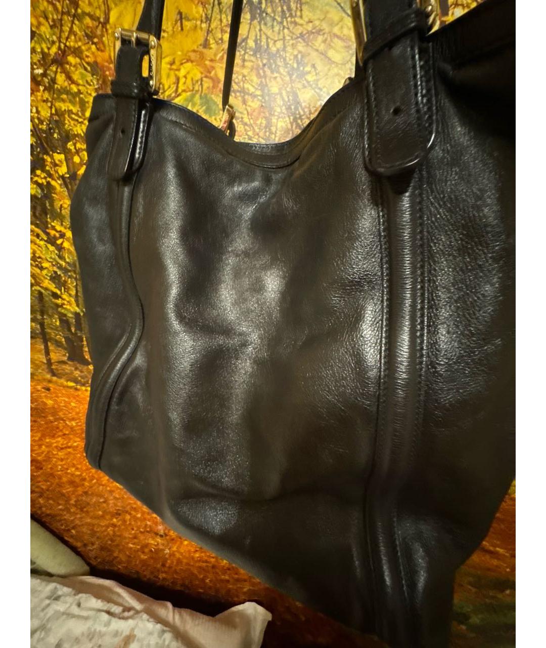 GUCCI Черная кожаная сумка тоут, фото 3