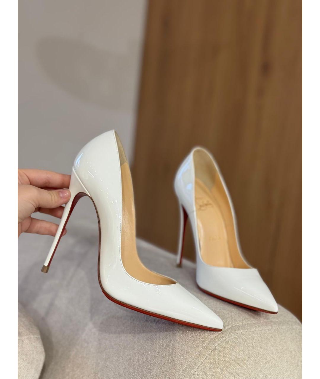 CHRISTIAN LOUBOUTIN Белые кожаные туфли, фото 4
