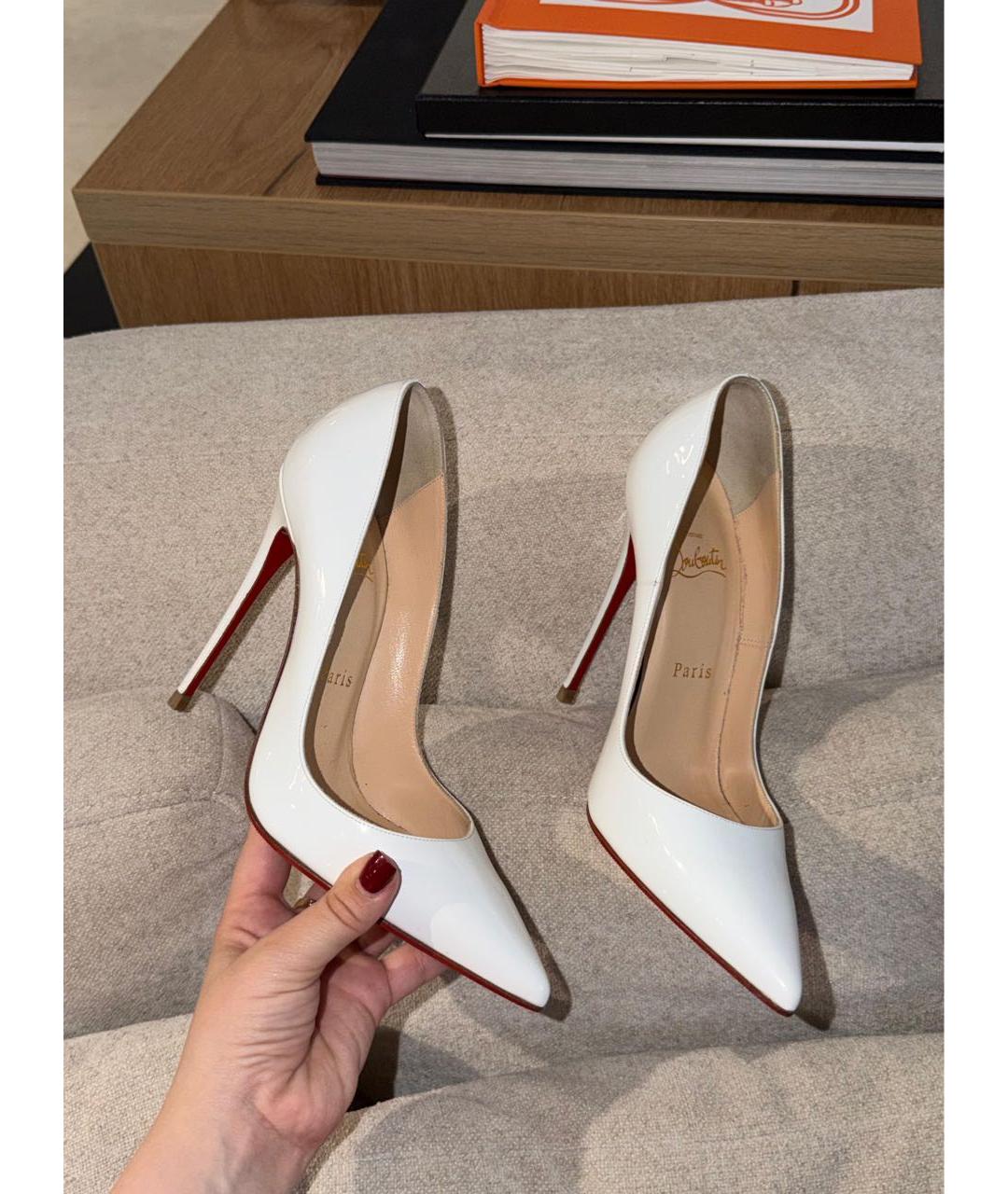 CHRISTIAN LOUBOUTIN Белые кожаные туфли, фото 2