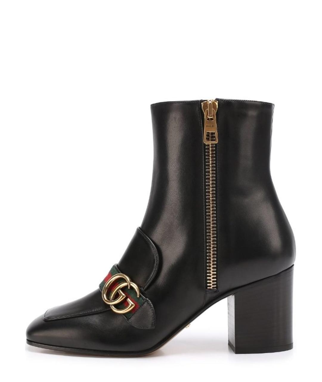 GUCCI Черные кожаные ботильоны, фото 7