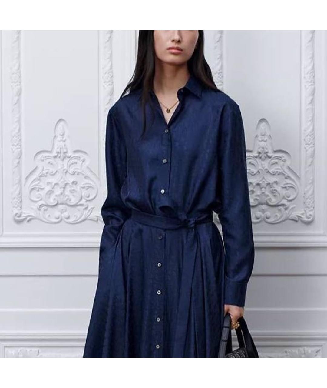 CHRISTIAN DIOR Темно-синяя шелковая рубашка, фото 2