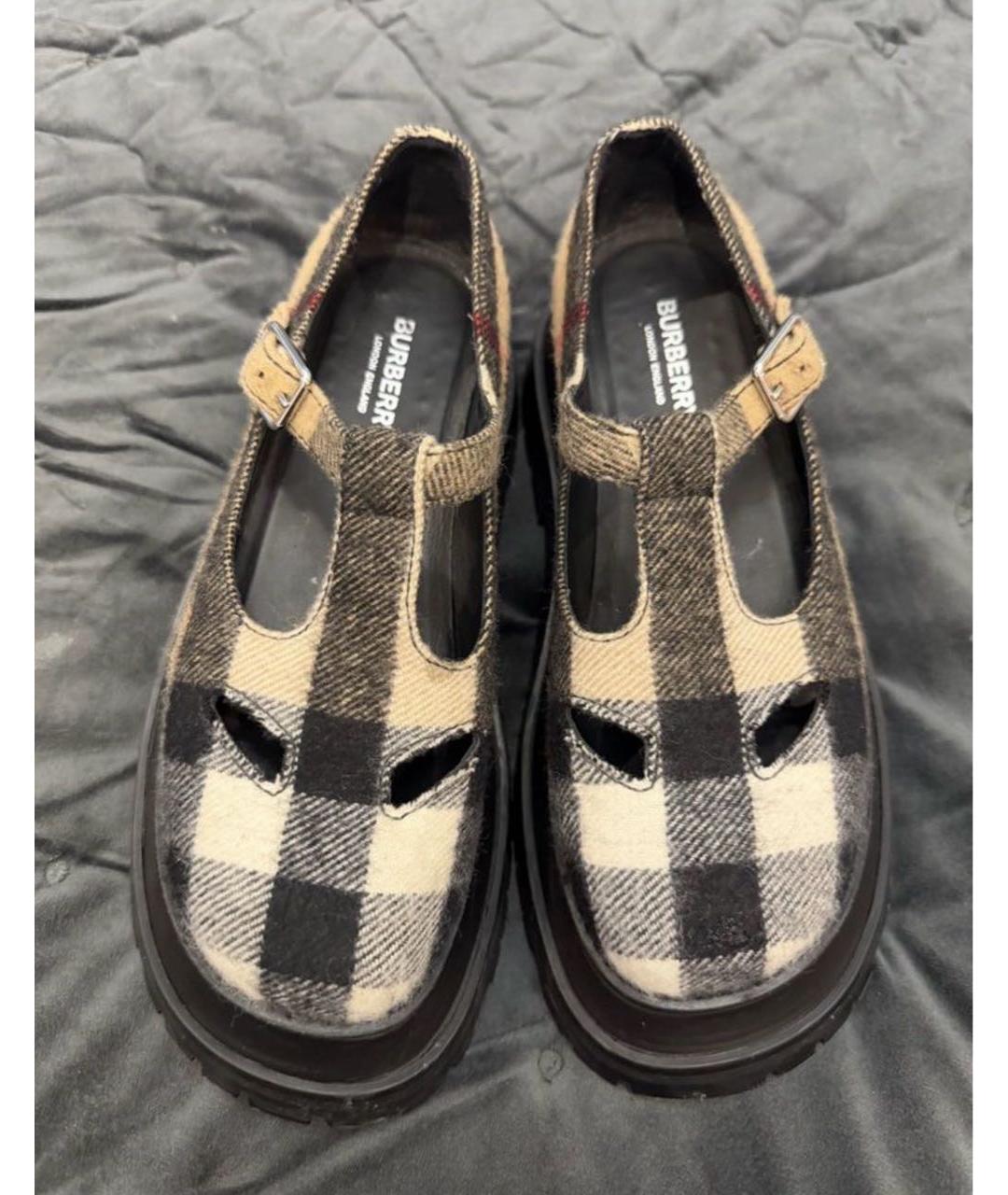 BURBERRY Бежевые текстильные лоферы, фото 2