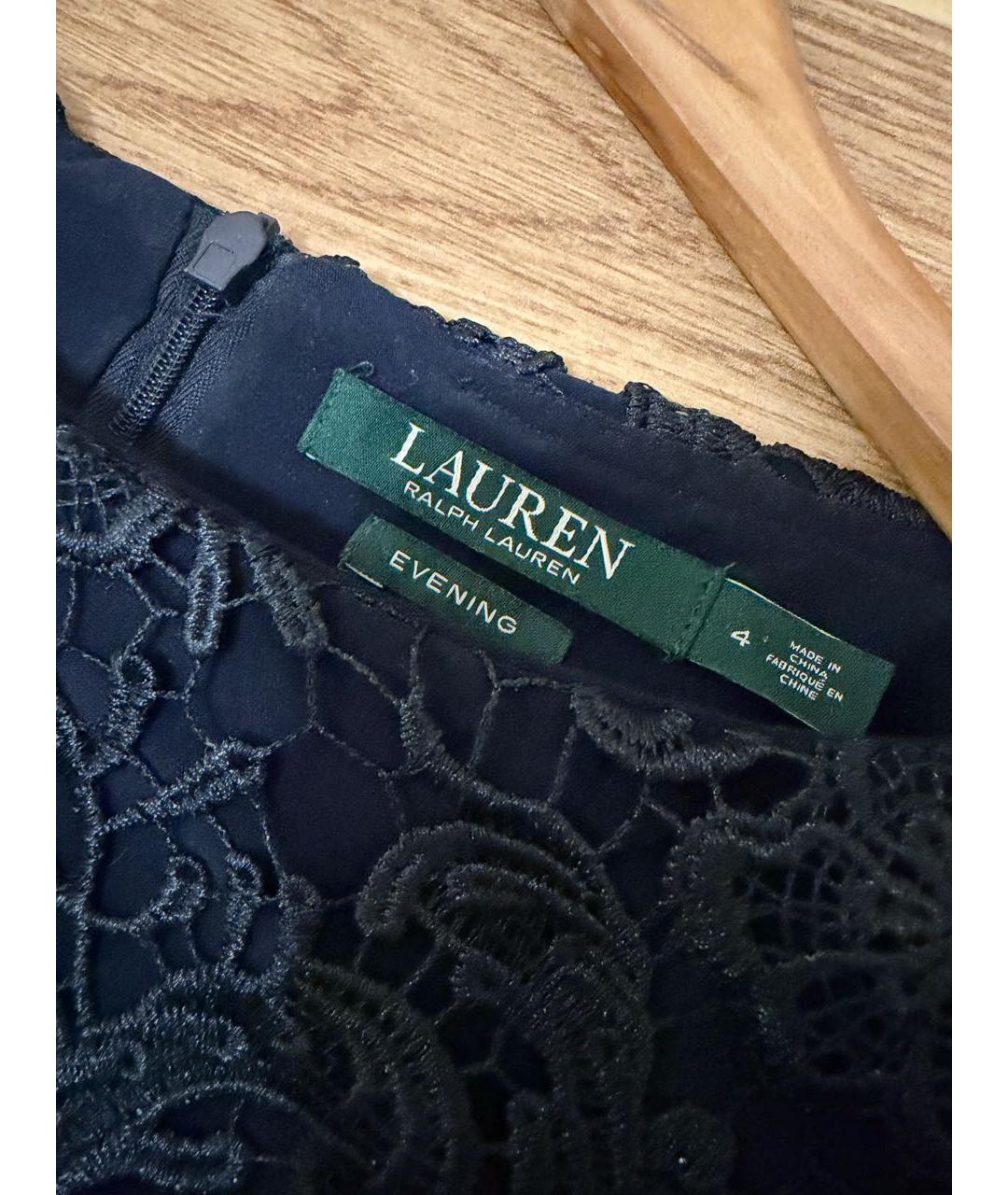 RALPH LAUREN Темно-синее полиэстеровое вечернее платье, фото 3