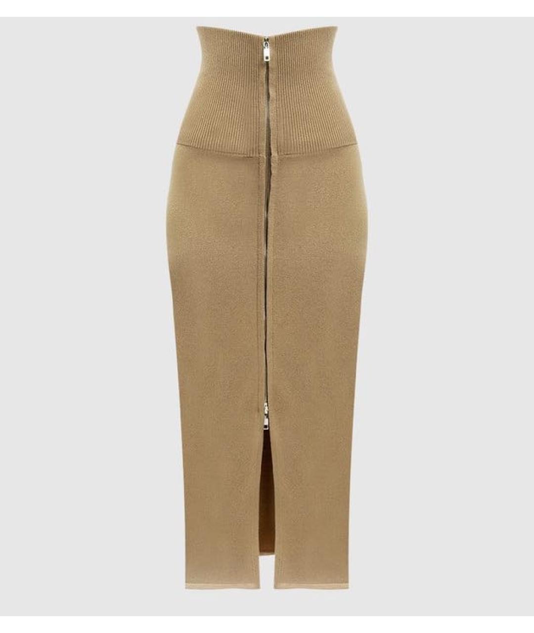 SPORTMAX Бежевая юбка миди, фото 7