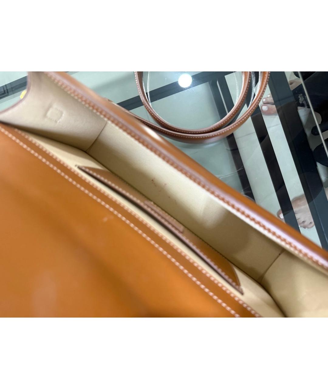 JACQUEMUS Коричневая кожаная сумка с короткими ручками, фото 4