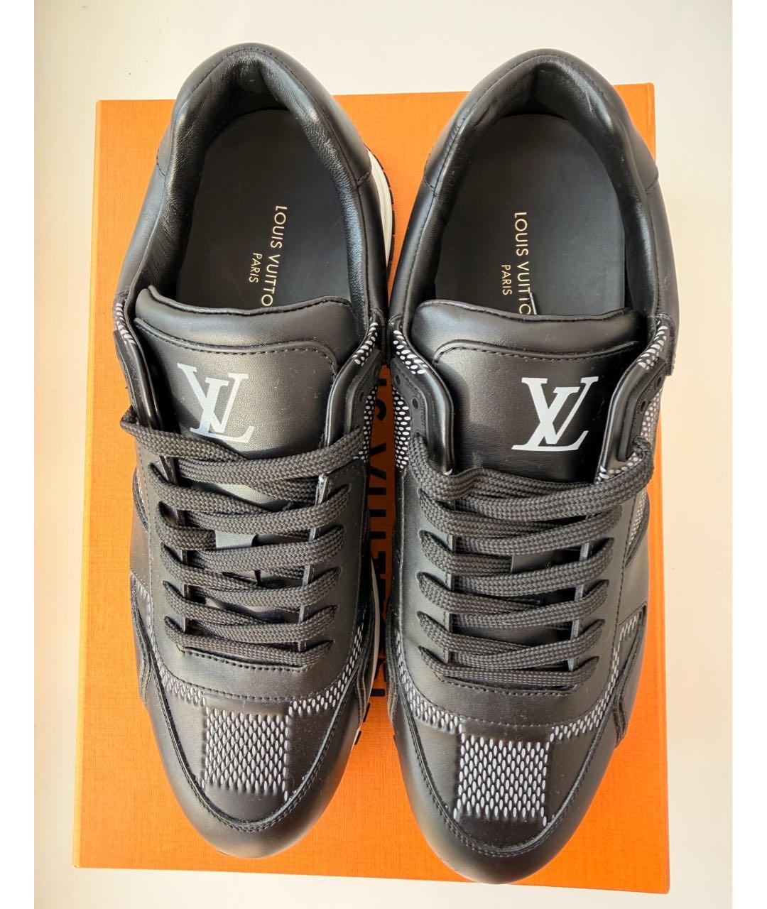 LOUIS VUITTON Черные кожаные высокие кроссовки / кеды, фото 3