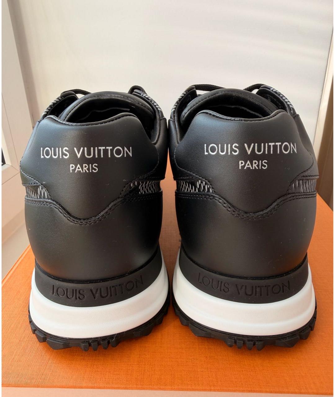 LOUIS VUITTON Черные кожаные высокие кроссовки / кеды, фото 4