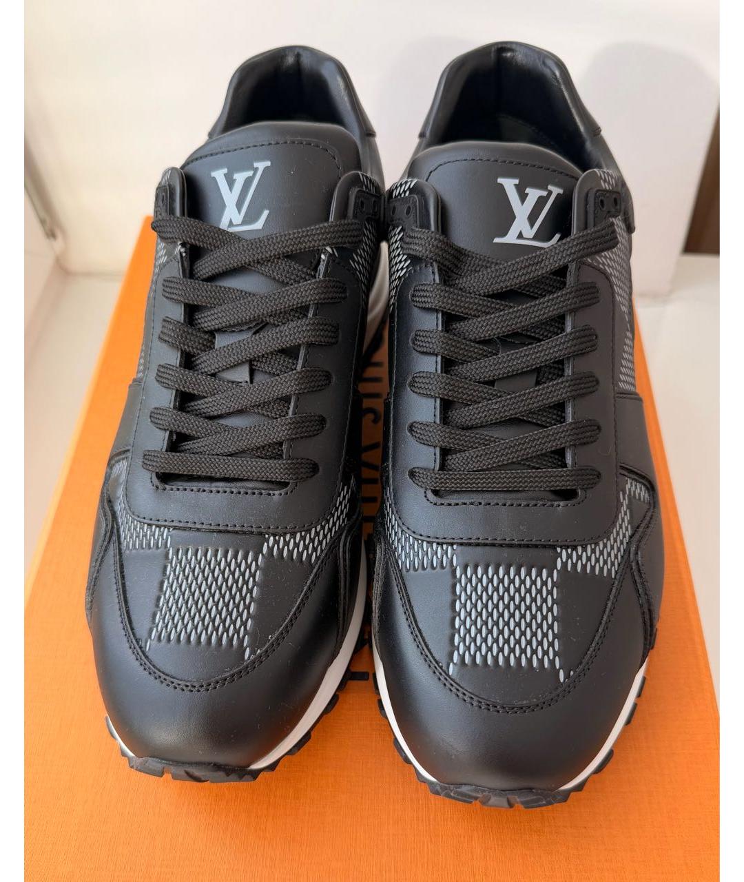 LOUIS VUITTON Черные кожаные высокие кроссовки / кеды, фото 2