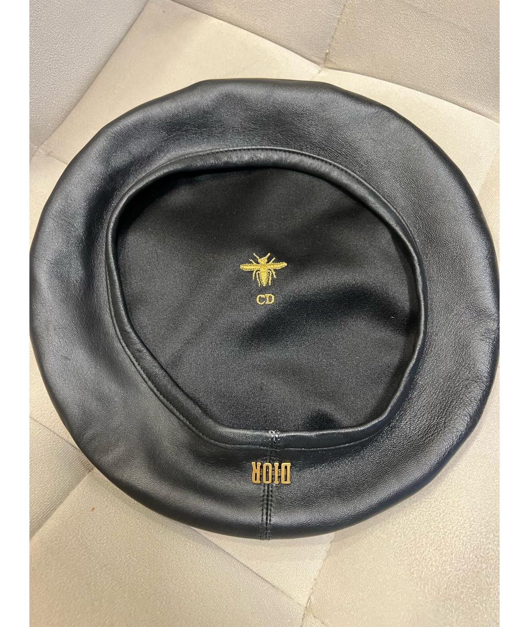 CHRISTIAN DIOR Черная кожаная кепка, фото 3