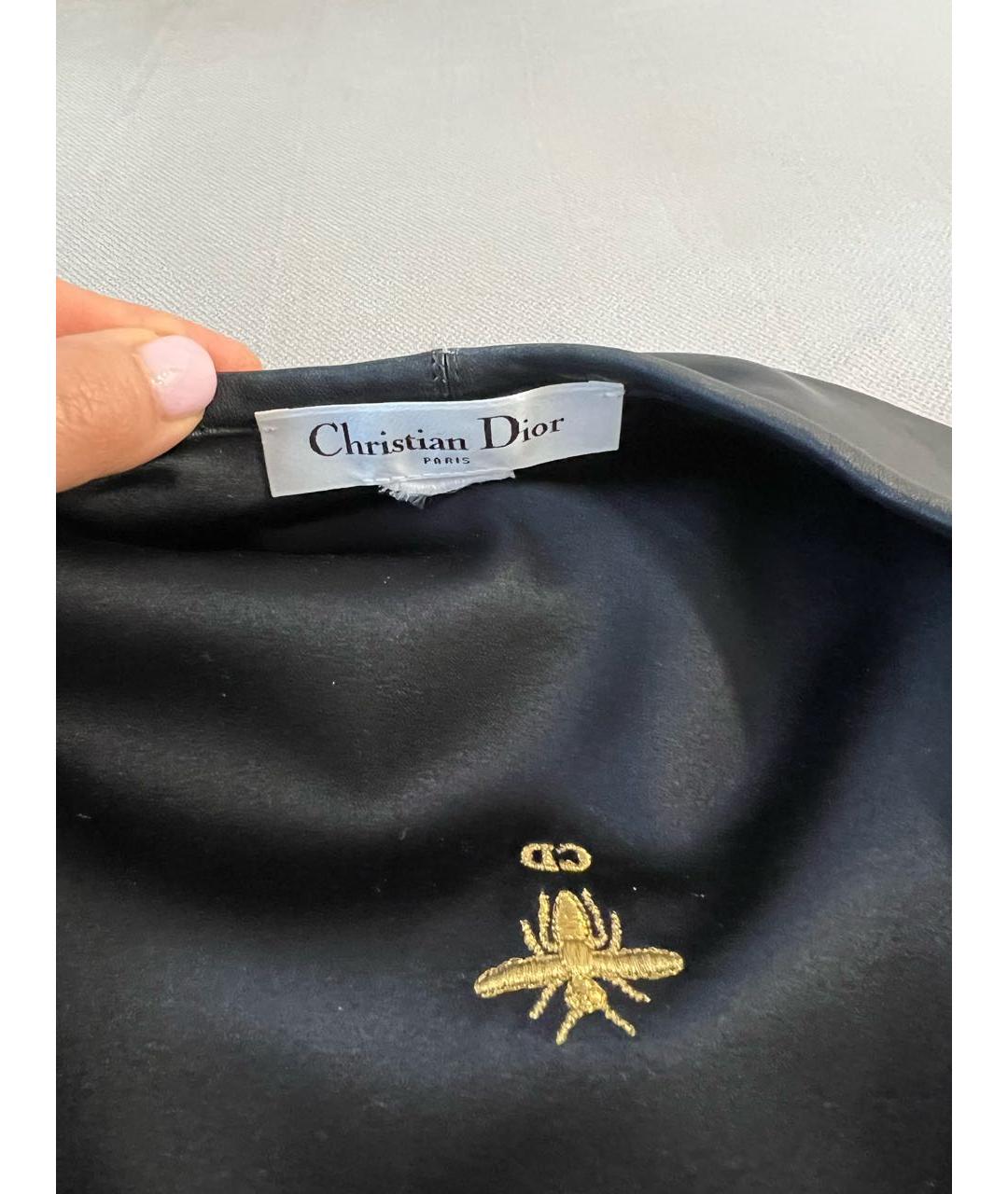CHRISTIAN DIOR Черная кожаная кепка, фото 4