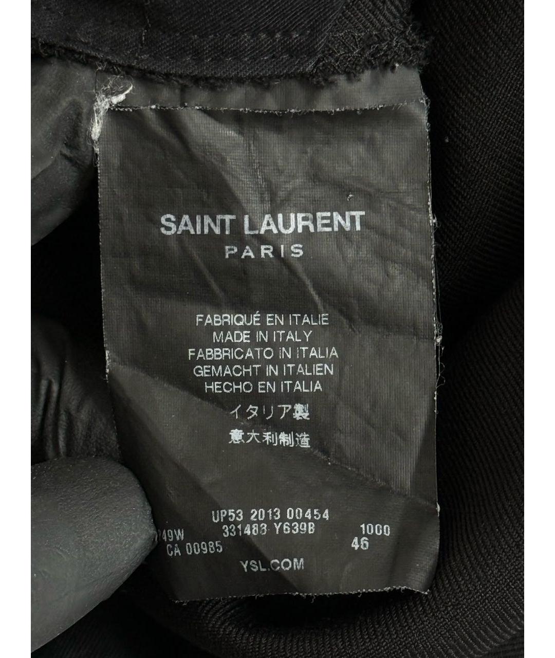 SAINT LAURENT Черные классические брюки, фото 4