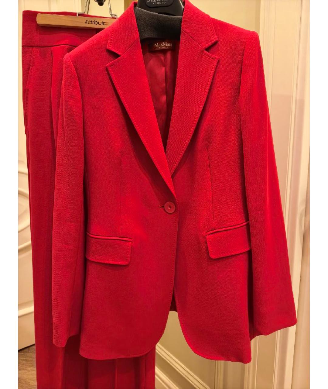 MAX MARA STUDIO Фуксия шерстяной костюм с брюками, фото 2
