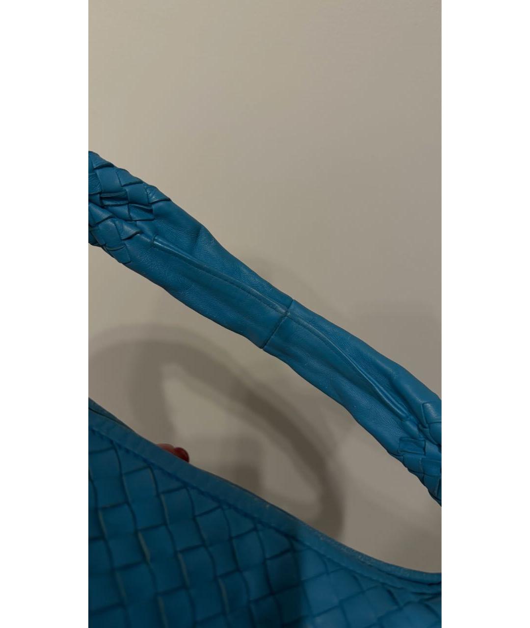 BOTTEGA VENETA Синяя кожаная сумка с короткими ручками, фото 7