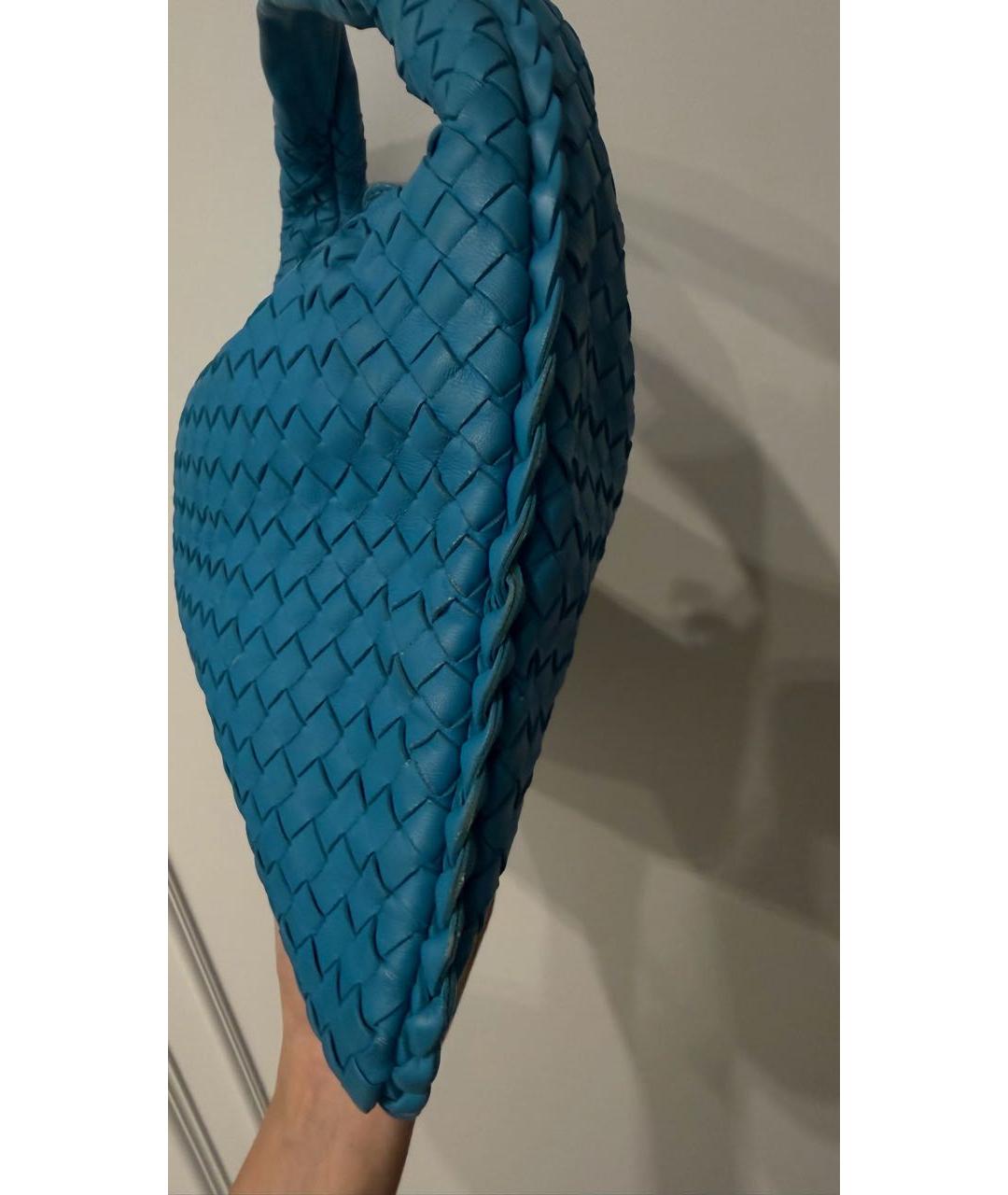 BOTTEGA VENETA Синяя кожаная сумка с короткими ручками, фото 6