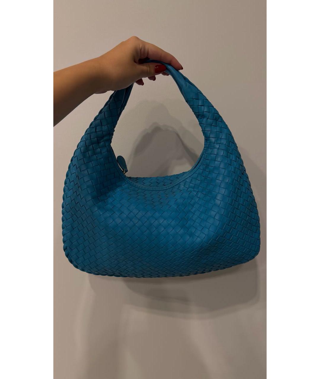 BOTTEGA VENETA Синяя кожаная сумка с короткими ручками, фото 3